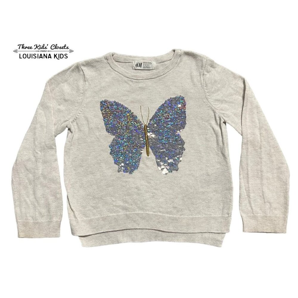 H&M 3-4Y Flip Sequin Butterfly Sweater